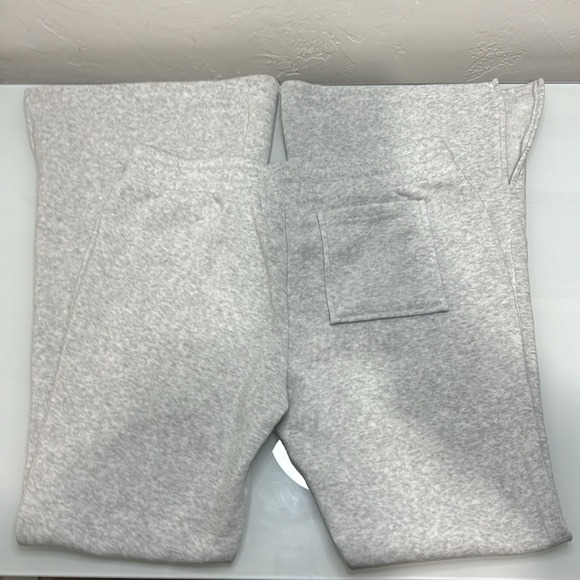 Lazy Sunday grey fleece lined flare slit hem sweatpants M - Picture 4 of 10